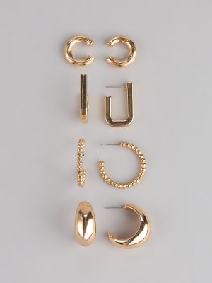 Mix It Up Three-Pack Earrings Set With Cuffs