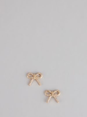 Tied To Shine Bow Stud Earrings