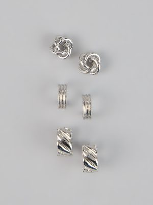 Three Times the Shine Hoop Earring Set