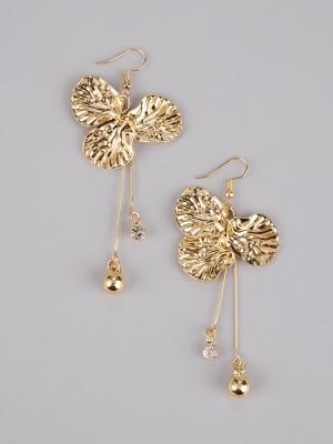 Golden Bloom Floral Petal Earrings