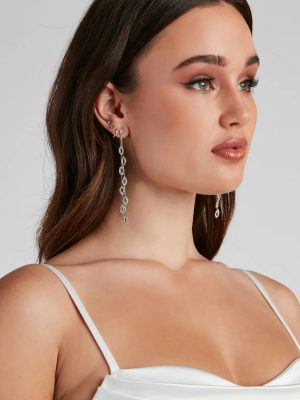 Dripping In Glam Rhinestone Earrings