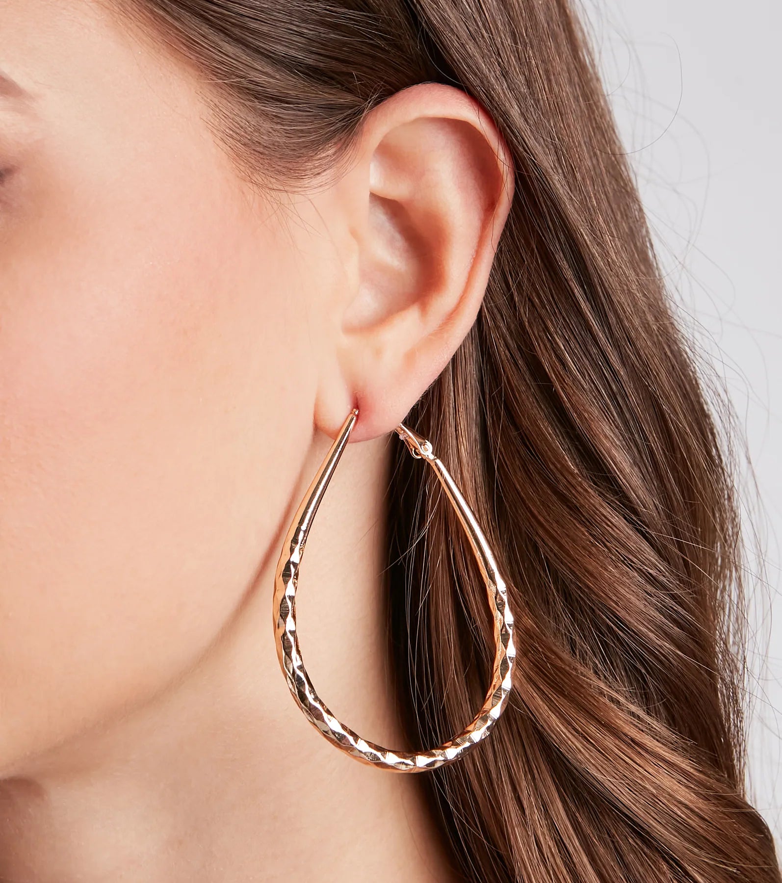 Simply Trendy Teardrop Hoop Earrings - Image 4
