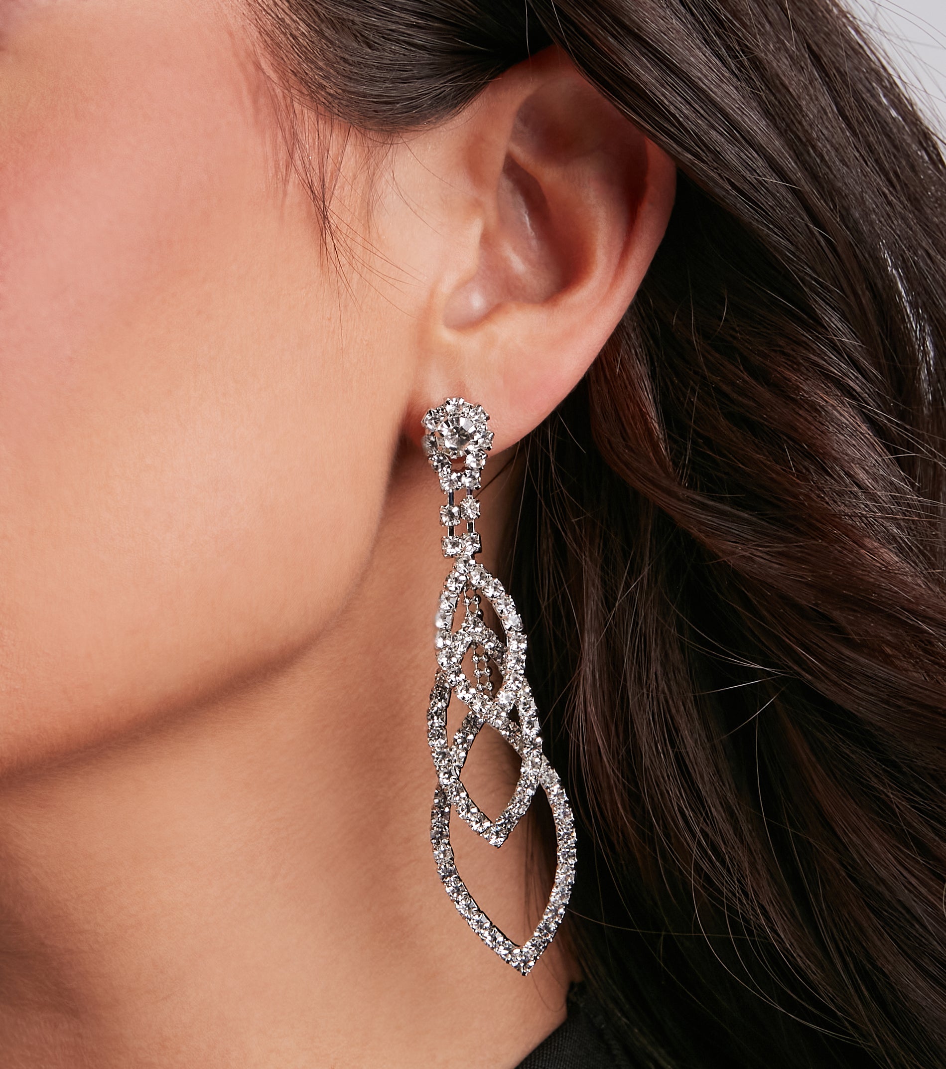 Gorgeous Radiance Rhinestone Duster Earrings - Image 2