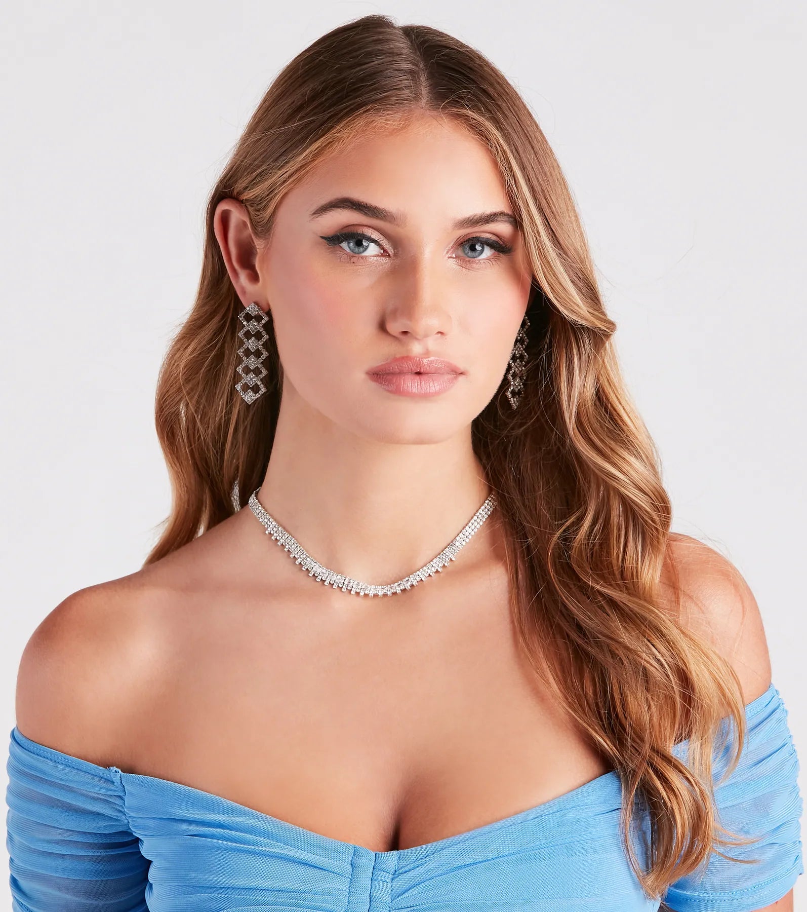Fancy Vibes Diamond Rhinestone Duster Earrings - Image 3