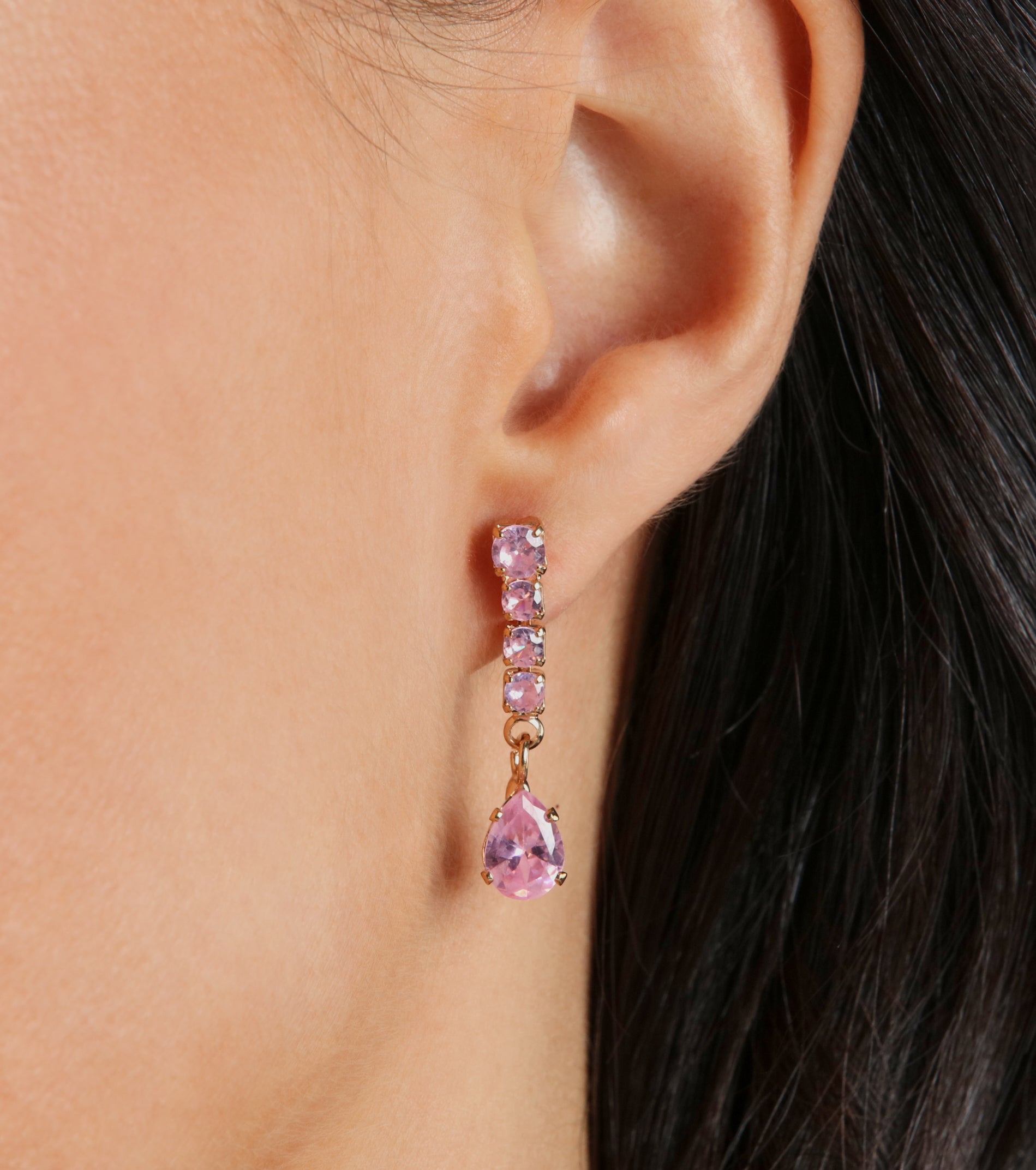 Dainty Elegance Cubic Zirconia Drop Earrings - Image 3