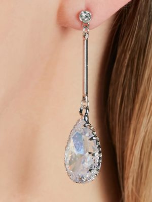 Sense Of Glamour Rhinestone Linear Earrings