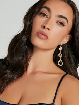 Luxe Sparkle Iridescent Rhinestone Teardrop Earrings