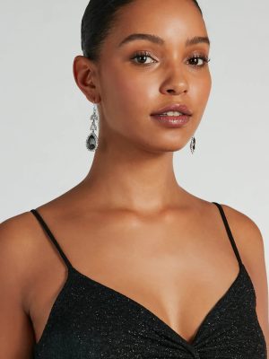 Luxe Drama Rhinestone Teardrop Earrings