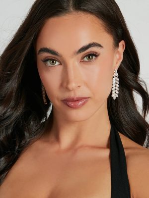 Glam Goddess Marquise Cubic Zirconia Duster Earrings