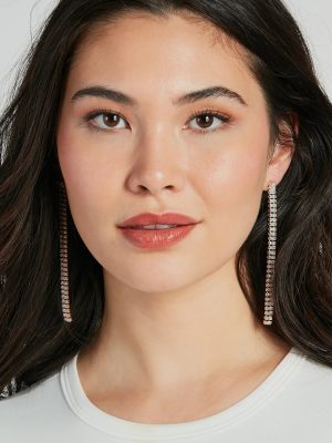 Pretty Pairing Rhinestone Linear Earrings