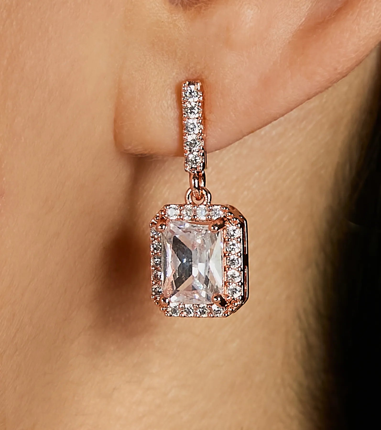 Glitzy Goals Cubic Zirconia Pendant Drop Earrings - Image 2