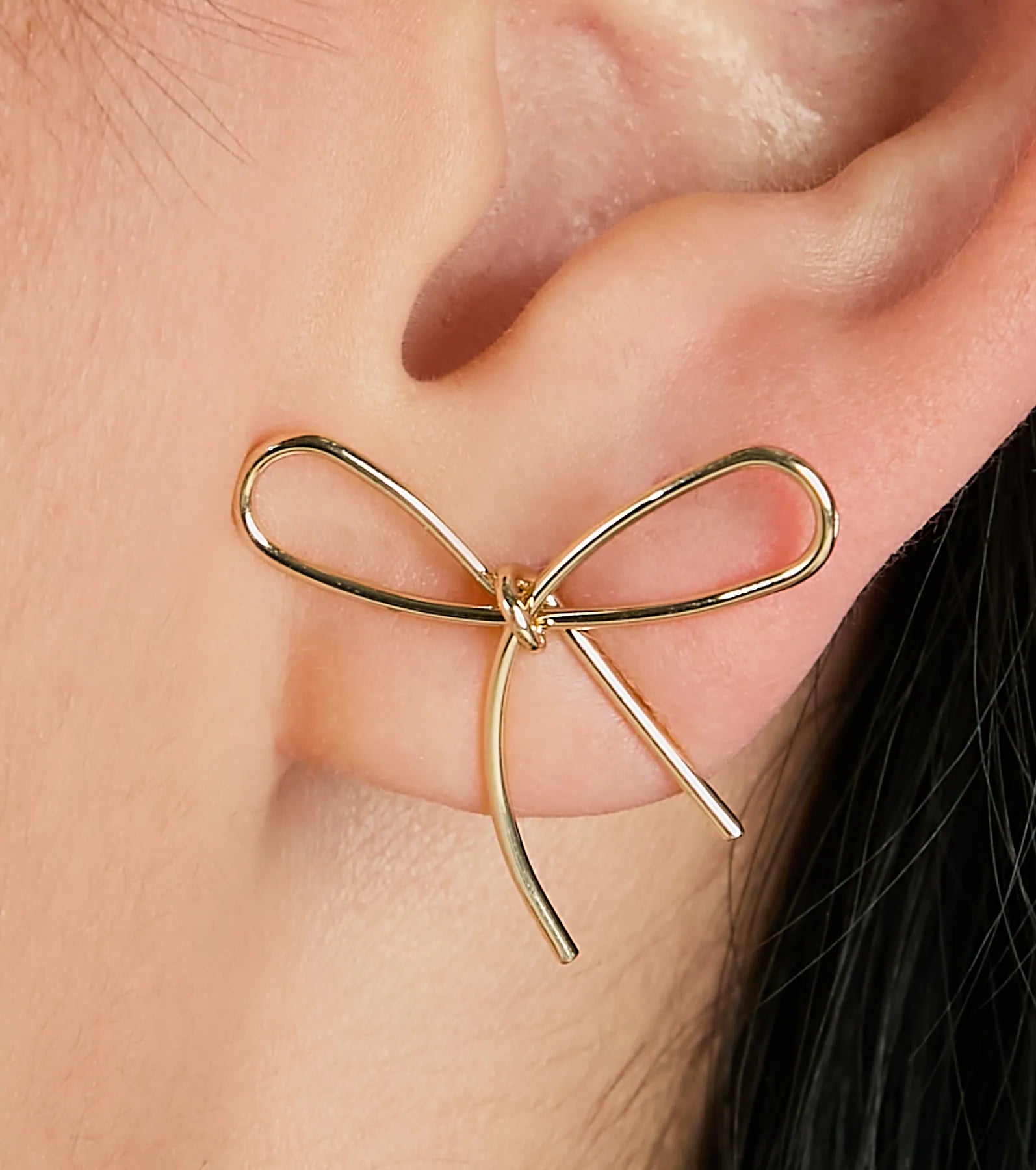 Pretty Style Dainty Bow Stud Earrings - Image 2