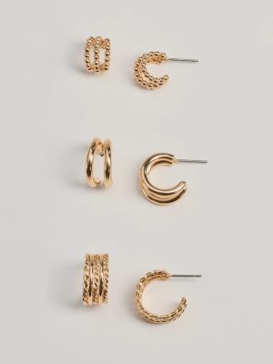 Glam Attitude Three-Pack Hoop Earrings Set