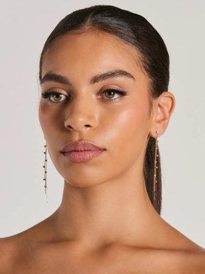Dainty Glamour Rhinestone Linear Earrings