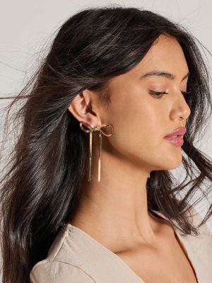 Sweet Addition Snake Chain Bow Earrings