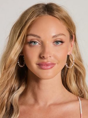 Darling Effect Faux Pearl Hoop Earrings