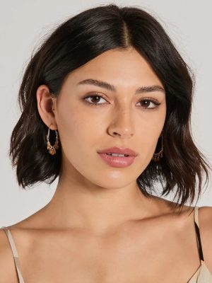 Sea Worthy Shell Charm Hoop Earrings