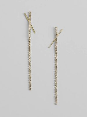 Undeniable Rhinestone Linear Earrings