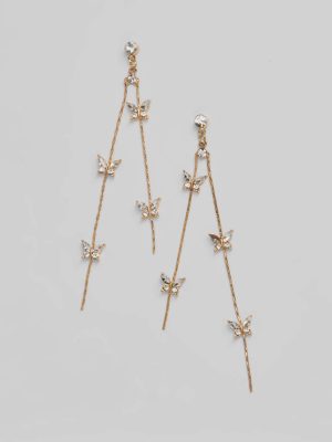 Fluttering Elegance Rhinestone Butterfly Earrings