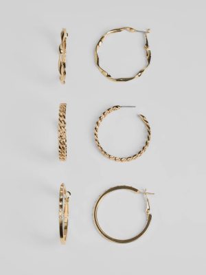 Gorgeous Three-Pack Hoop Earrings Set