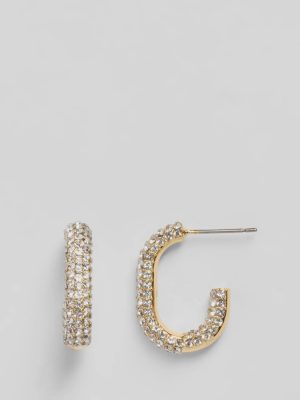 Divine Luxe Rhinestone Oval Hoop Earrings