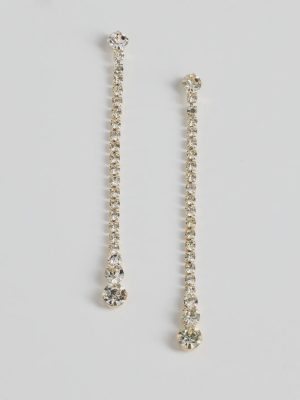 Twinkling Beauty Rhinestone Linear Earrings