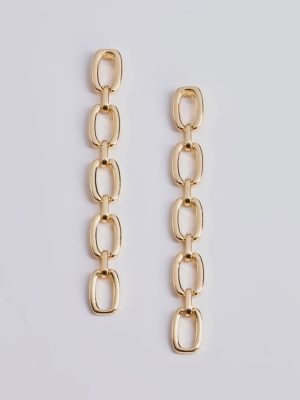 Sleek Accent Chain-Link Duster Earrings