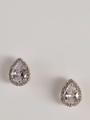 Found A Stud Teardrop Cubic Zirconia Earrings