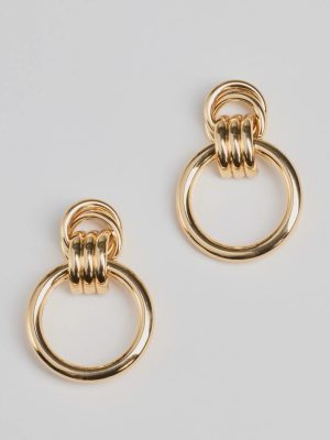 Platinum Status Door Knocker Hoop Earrings