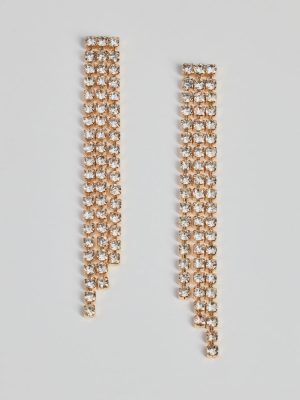 Coveted Glam Rhinestone Fringe Earrings