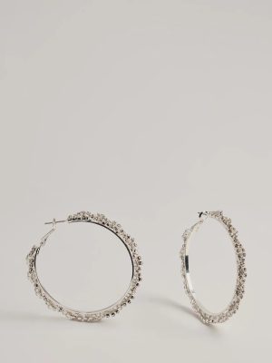 Glam Glow Rhinestone Twist Hoop Earrings