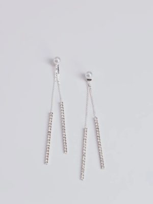 So Luxe Pearl And Rhinestone Dainty Duster Earrings