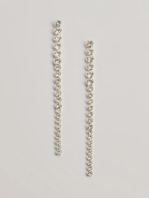 Sleek Styling Linear Rhinestone Earrings