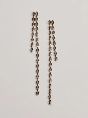 So Sleek Tiered Fringe Gemstone Earrings
