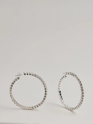 Stylish Staple Rhinestone Hoop Earrings