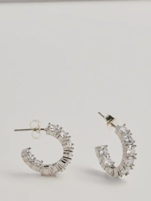 Stylish Staple Cubic Zirconia Mini Hoop Earrings