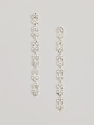 Luxe Glam Rhinestone Chain-Link Earrings