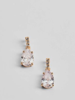Dainty Sparkle Rhinestone Teardrop Stud Earrings
