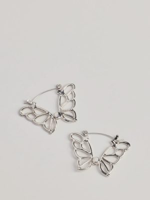 Glam Aura Butterfly Outline Huggie Earrings