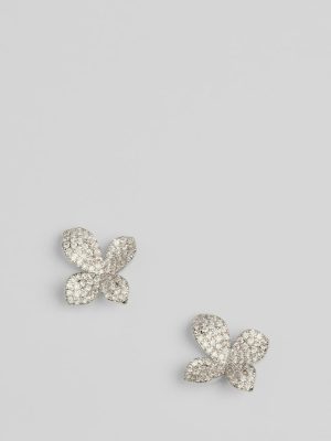 Flourishing Flower Rhinestone Stud Earrings
