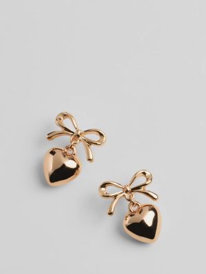 Poised Heart Bow Earrings