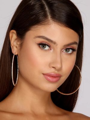 Large Rhinestone Hoops
