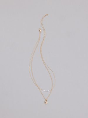 Dainty Heart Lock Charm Layered Necklace
