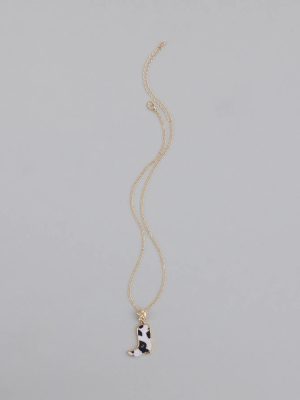 Southern Charm Faux Fur Cowboy Boot Necklace