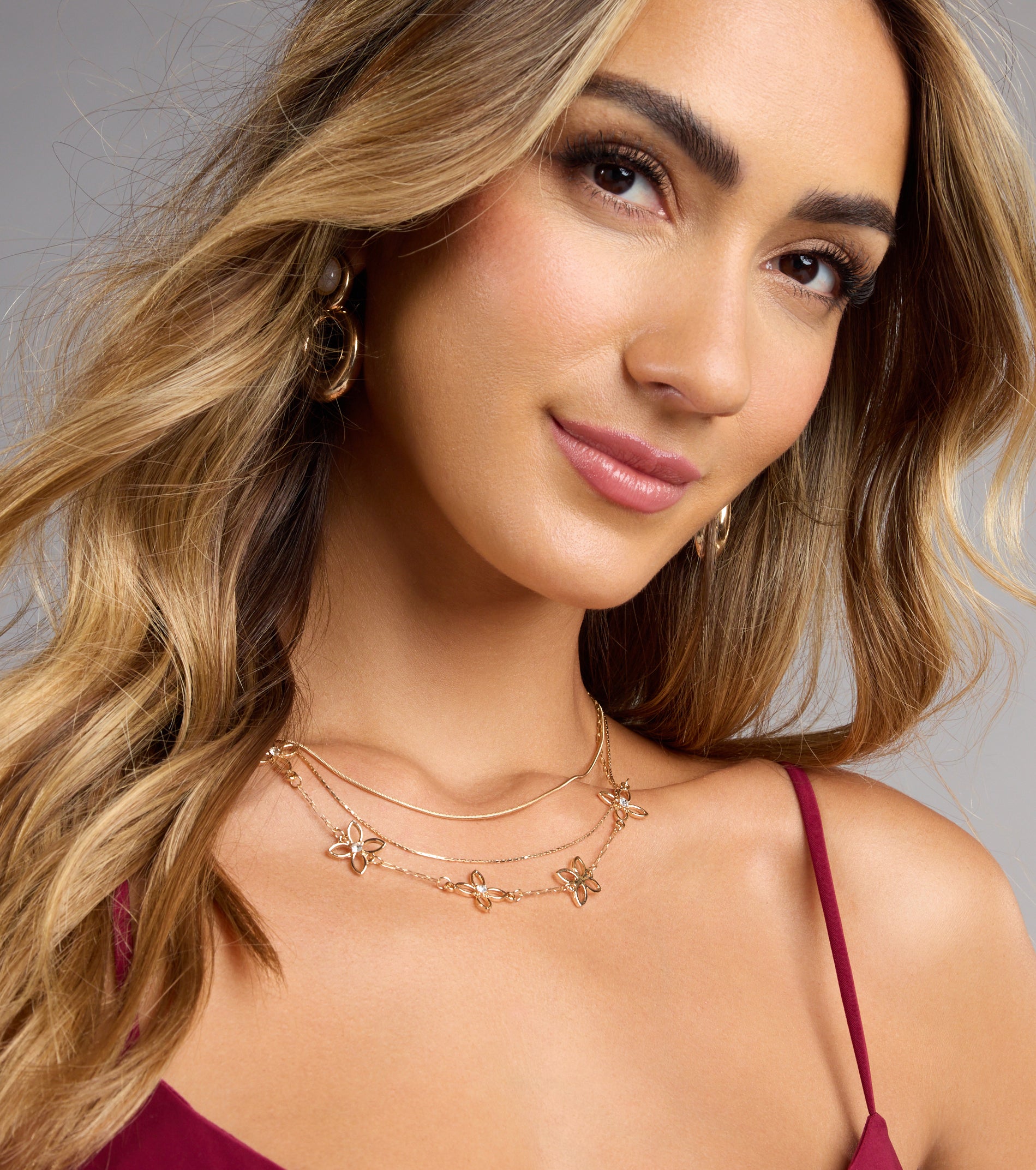 Just Bloomed Floral Layered Necklace - Image 2