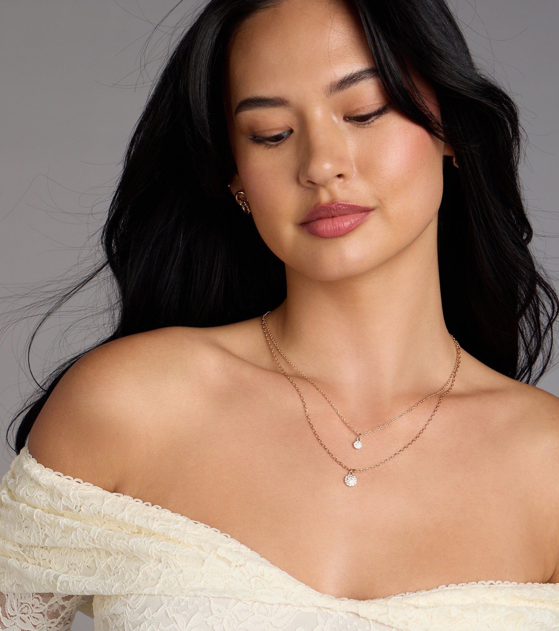 Double The Sparkle Layered Necklace - Image 2