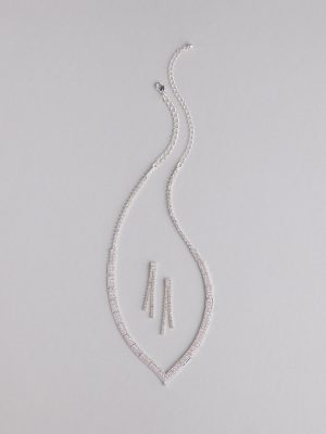 Shine Bright Rhinestone Necklace and Earrings Set