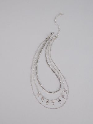 Set The Vibe Cross Charm Layered Necklace