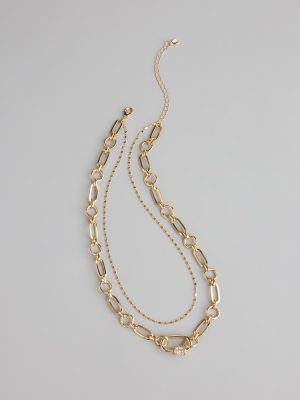Linked Up Layered Chain Necklace