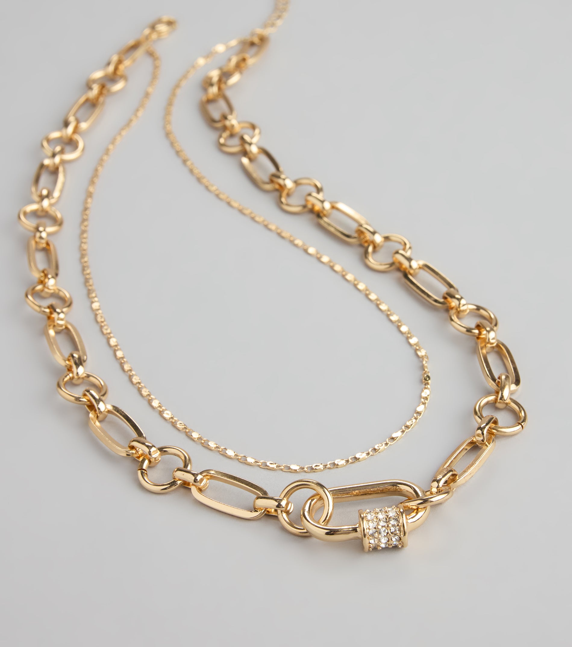 Linked Up Layered Chain Necklace - Image 2